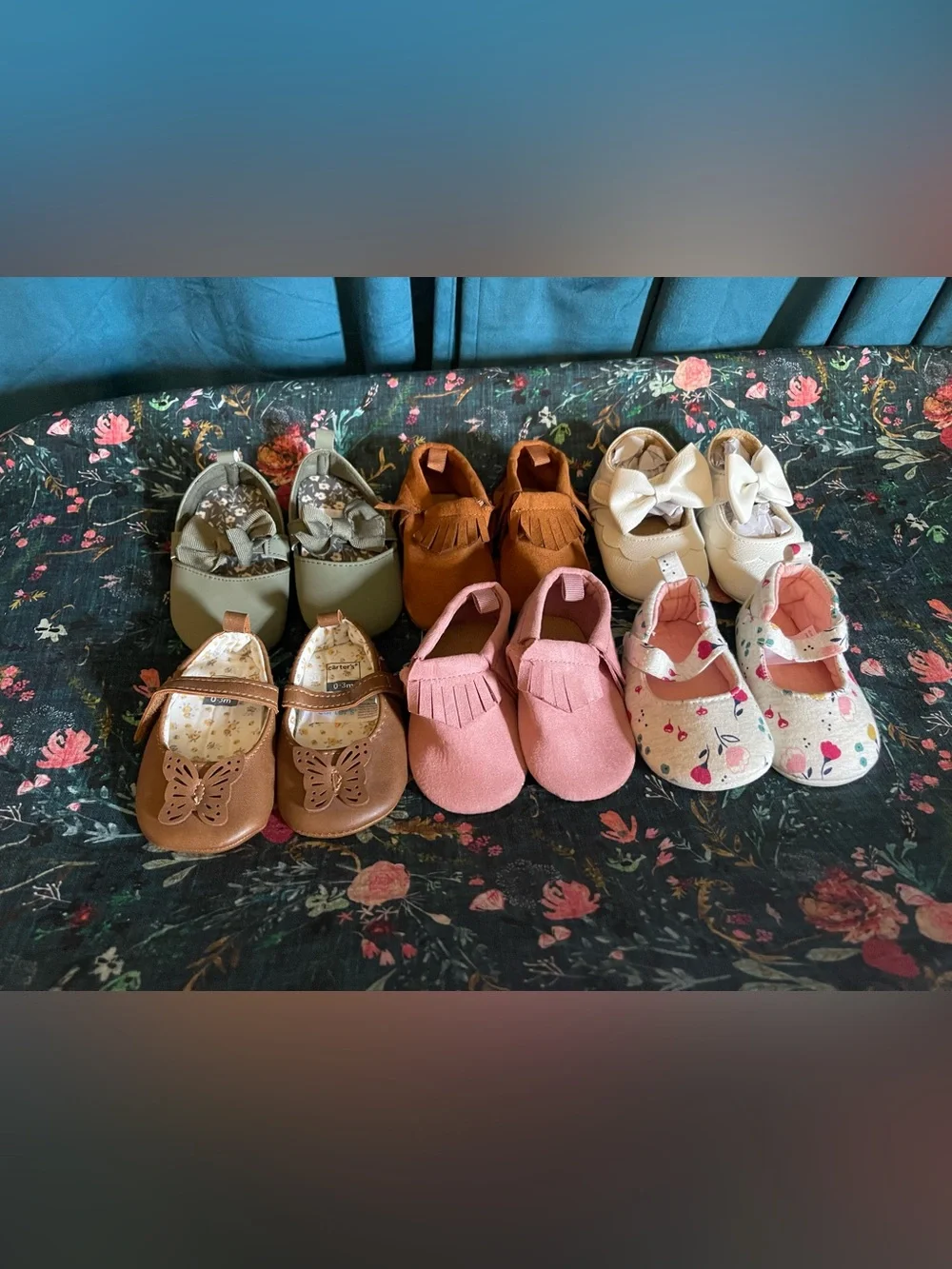 0-3 months baby shoes lot of 6 pairs